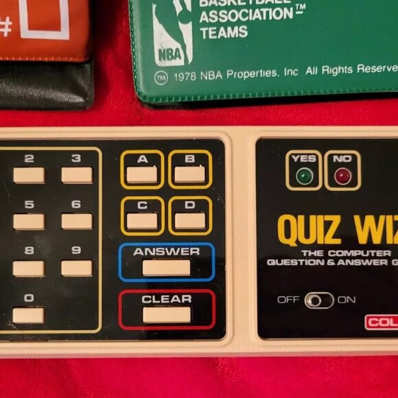 Vintage 1980 Coleco Quiz Wiz Computer and 2 Cartridges Quiz #1 and 15 NBA Teams - Picture 5 of 12